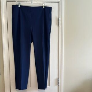 Ann Taylor Navy Women's Pants Side Zip Ankle Pant in Bi-Stretch Size 14 602886